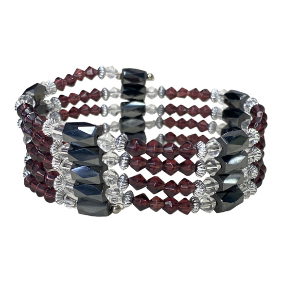 Hematite Magnetic Therapy Wrap Bracelet - Picture 3 of 6